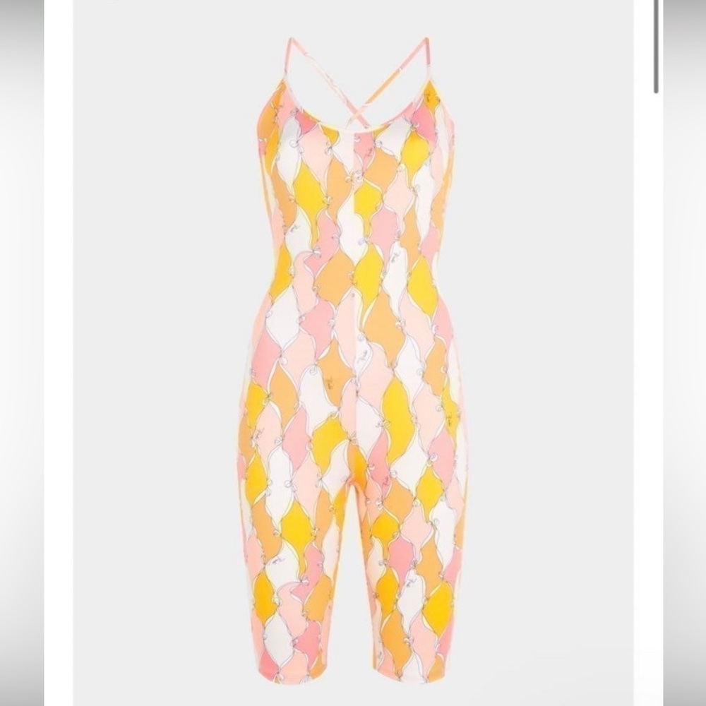 Emilio Pucci Losanghe-Print Short Jumpsuit Medium